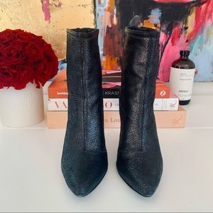 Rebeca Sanver Spanish Leather Shimmer Metallic Ankle Booties 36 / 6